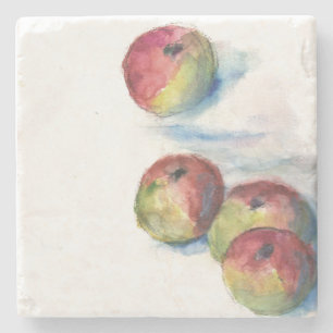 apples-marble stone coaster