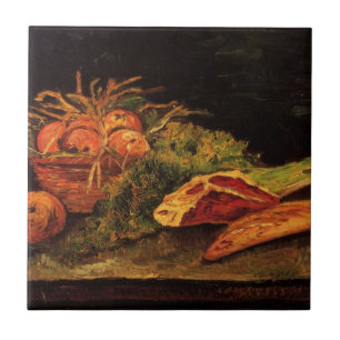 Apples, Meat and a Roll by Vincent van Gogh Ceramic Tile