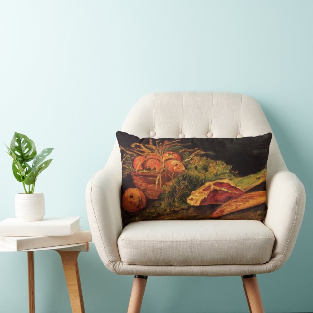 Apples, Meat and a Roll by Vincent van Gogh Lumbar Cushion (Chair)