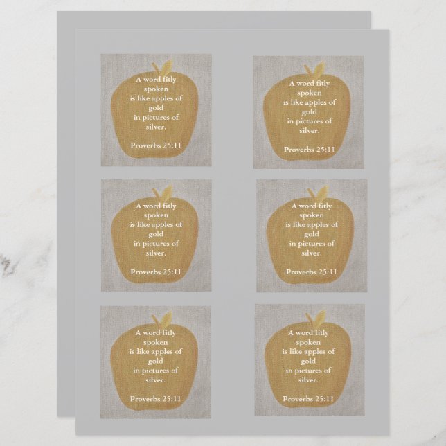 Apples of gold on silver, pattern, scrapbook paper (Front/Back)