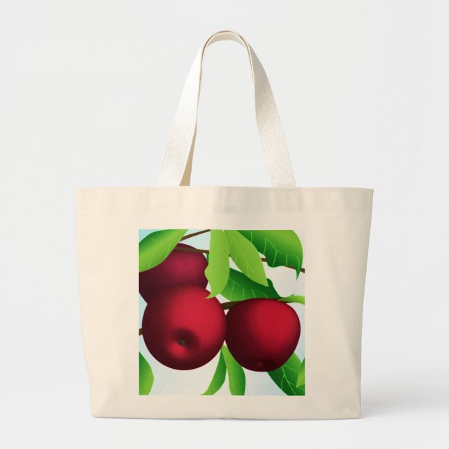 "Apples on a Branch" Large Tote Bag (Front)
