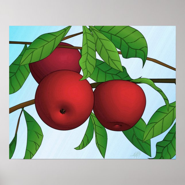 "Apples on a Branch" print with border (Front)
