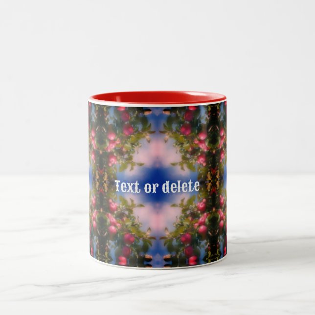 Apples On Tree Painting Abstract Tint Personalised Two-Tone Coffee Mug (Center)