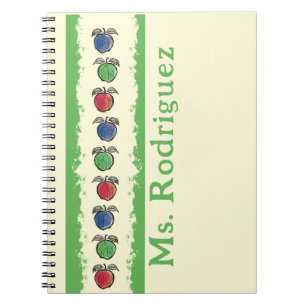 Apples on Yellow Teacher Gift Notebook