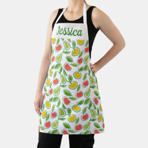 Apples Oranges Pears Fruit Pattern Personalised Apron