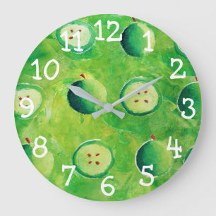Apples Painting Large Clock