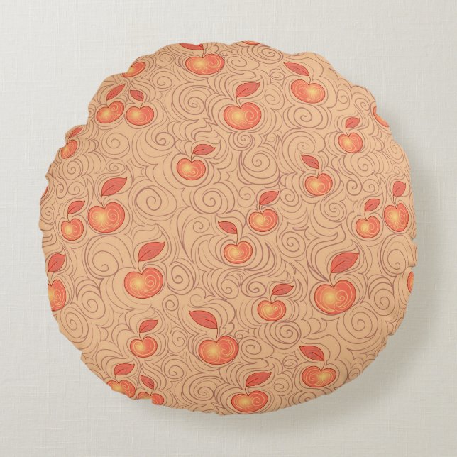 Apples Pattern Round Cushion (Front)