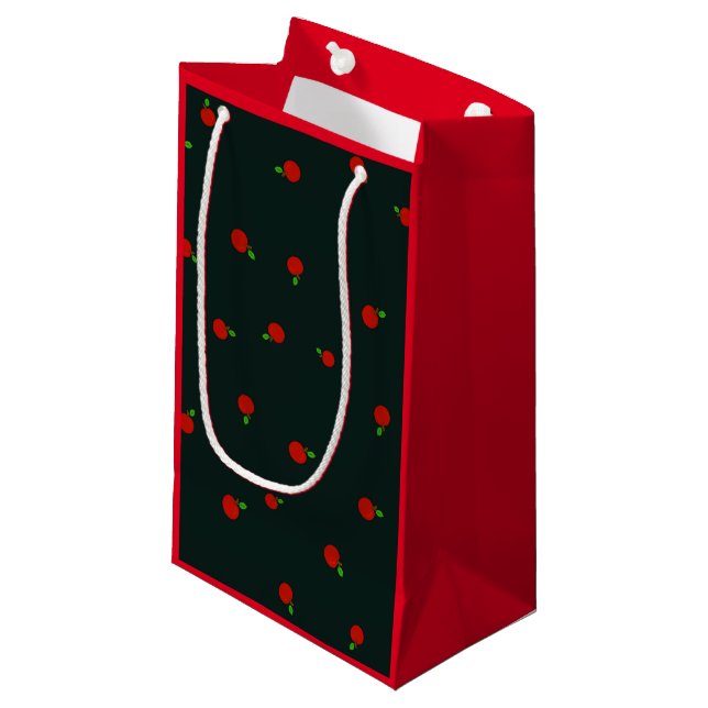 Apples pattern small gift bag (Front Angled)