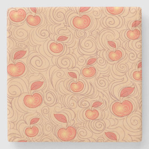 Apples Pattern Stone Coaster