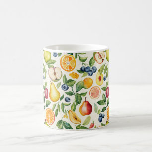 Apples Pears Blueberries Oranges Fruits Coffee Mug