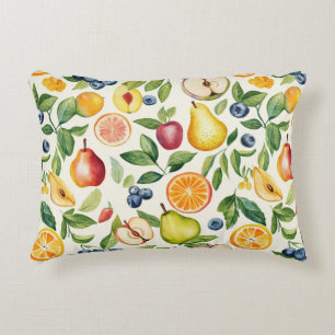 Apples Pears Blueberries Oranges Fruits Decorative Cushion