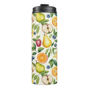 Apples Pears Blueberries Oranges Fruits Thermal Tumbler