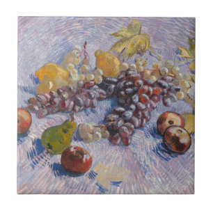 Apples, Pears, Lemons and Grapes   Vintage Artwork Ceramic Tile