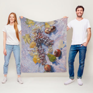 Apples, Pears, Lemons and Grapes   Vintage Artwork Fleece Blanket