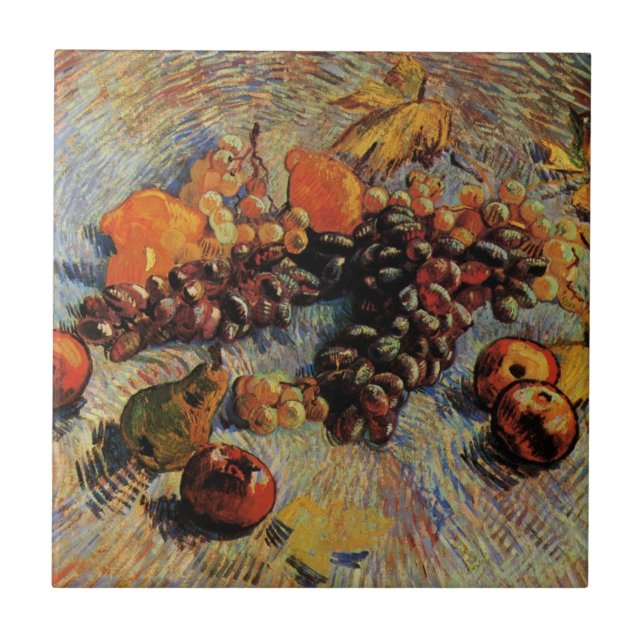 Apples, Pears, Lemons, Grapes by Vincent van Gogh Ceramic Tile (Front)