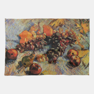 Apples, Pears, Lemons, Grapes by Vincent van Gogh Tea Towel
