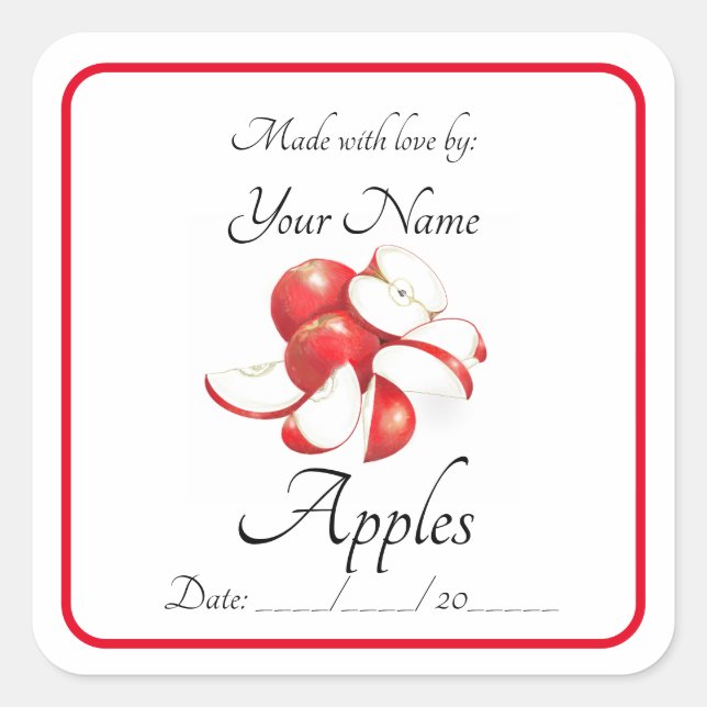 Apples Preserves Stickers and Labels Editable (Front)