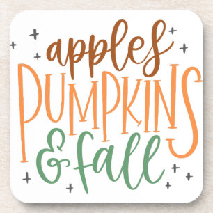 APPLES PUMPKINS and FALL Coaster