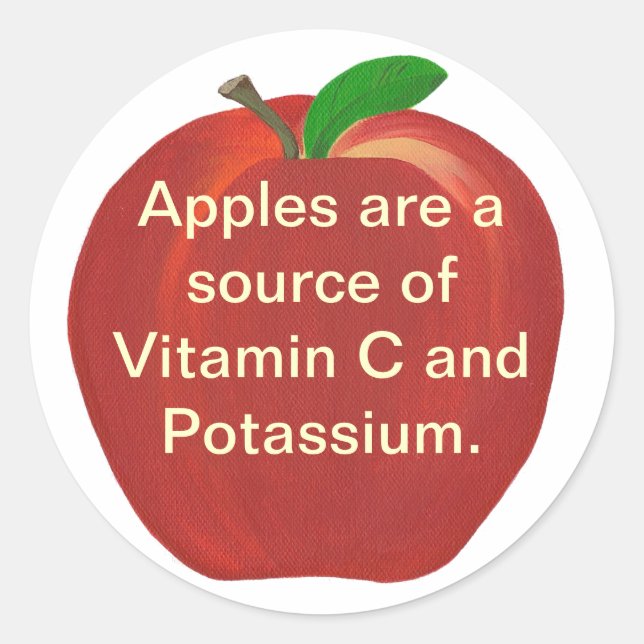 Apples Source of Vitamin C, Potassium Stickers (Front)