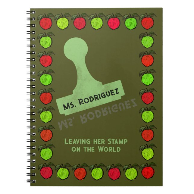 Apples Stamp Teacher Gift Notebook (Front)