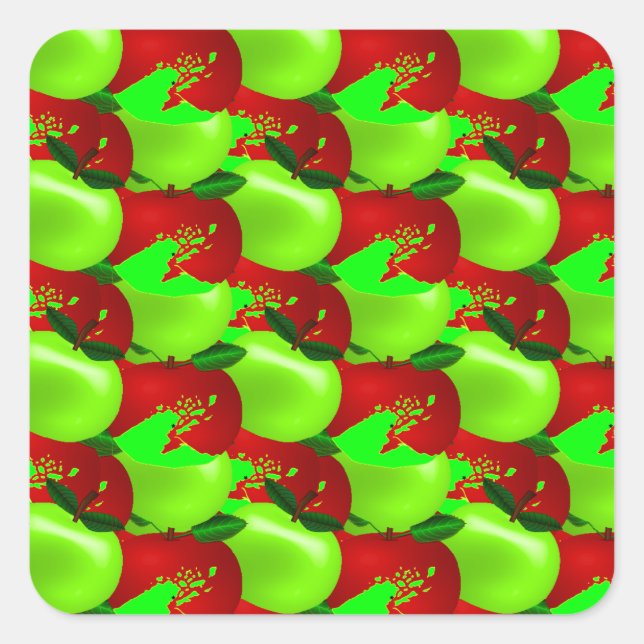 Apples Swatch Square Sticker (Front)