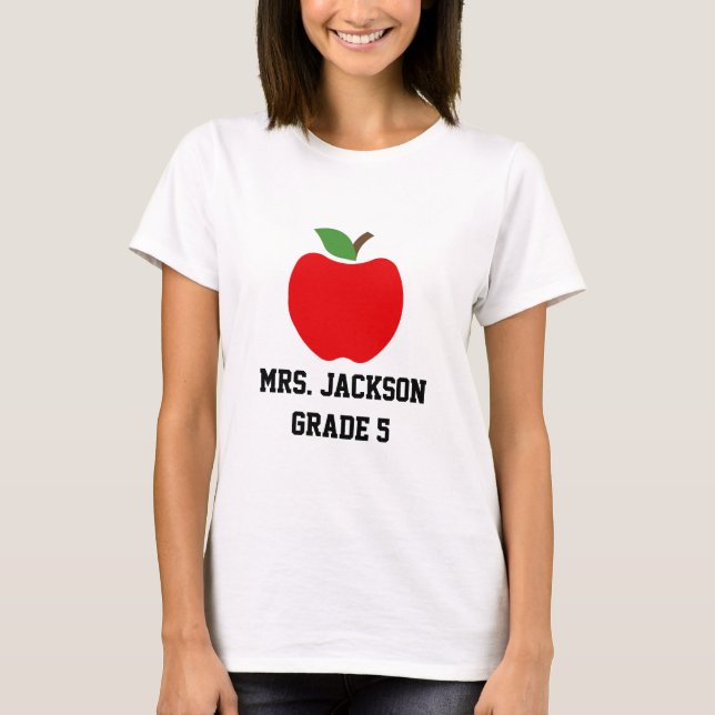 Apples T-Shirt Custom Name and Grade (Front)