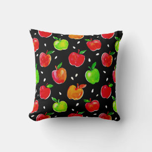 Apples Watercolor Pattern Cushion