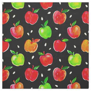 Apples Watercolor Pattern Fabric