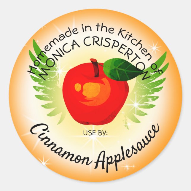Applesauce apple personalised fruit canning label (Front)