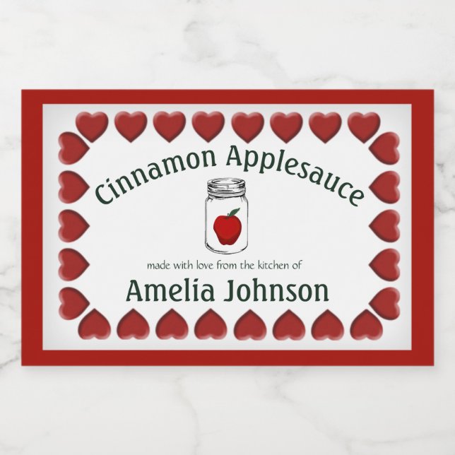 Applesauce Made with Love Product Label 3"x2" (Single Label)