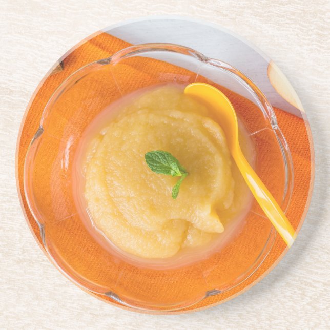Applesauce with cinnamon and orange spoon coaster (Front)