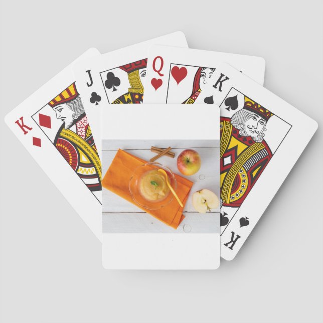 Applesauce with cinnamon and orange spoon playing cards (Back)