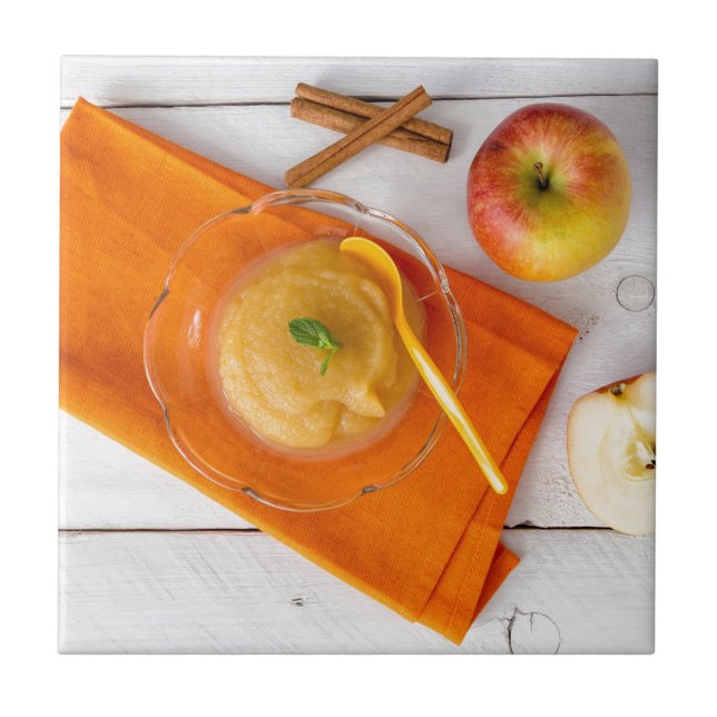 Applesauce with cinnamon and orange spoon tile (Front)