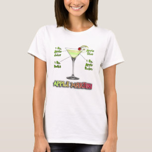 Appletini aka Apple Martini Cocktail Recipe Art T-Shirt