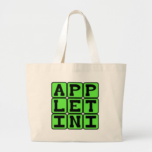 Appletini, Flavoued Martini Large Tote Bag (Front)