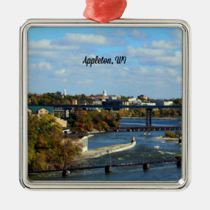 Appleton, Wisconsin landscape photograph Metal Tree Decoration
