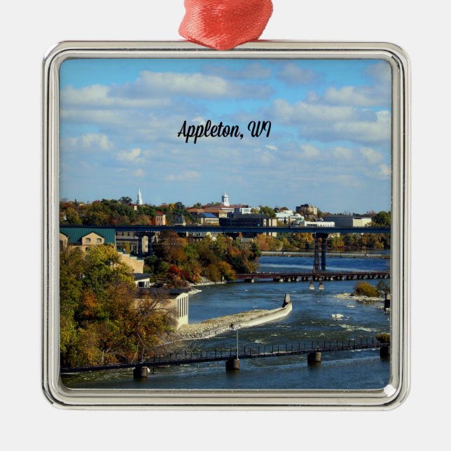Appleton, Wisconsin landscape photograph Metal Tree Decoration (Front)
