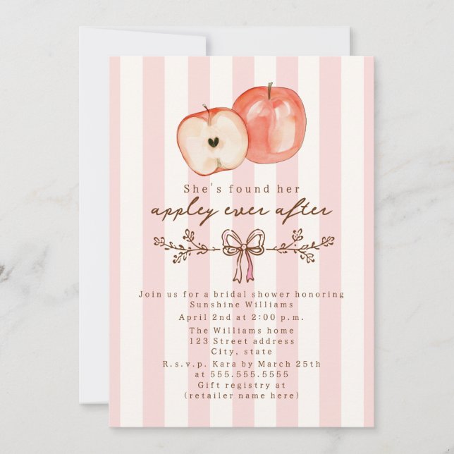 Appley Ever After Apple Bridal Shower Invitation (Front)