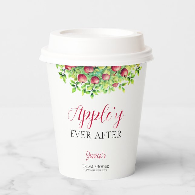 Appley Ever After Apple Fall Bridal Shower  Paper Cups (Front)