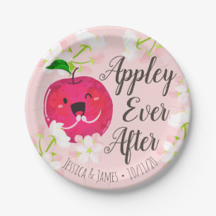 Appley Ever After - Apple Pun Paper Plate
