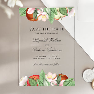 Appley Ever After Apple Wedding Save the Date Acrylic Invitations