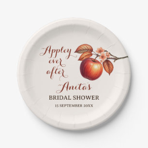 Appley Ever After Fall Bridal Shower Paper Plate