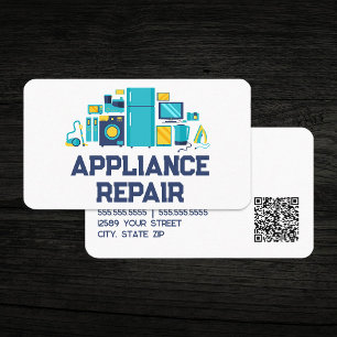 Appliance Electronics Repair QR Business Card