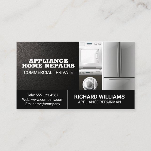 Appliance | Repair House Services Business Card (Front)
