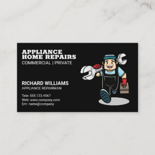 Appliance Repairman with Tool Box Business Card