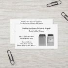 Appliance Sales and Repair Service Business Card