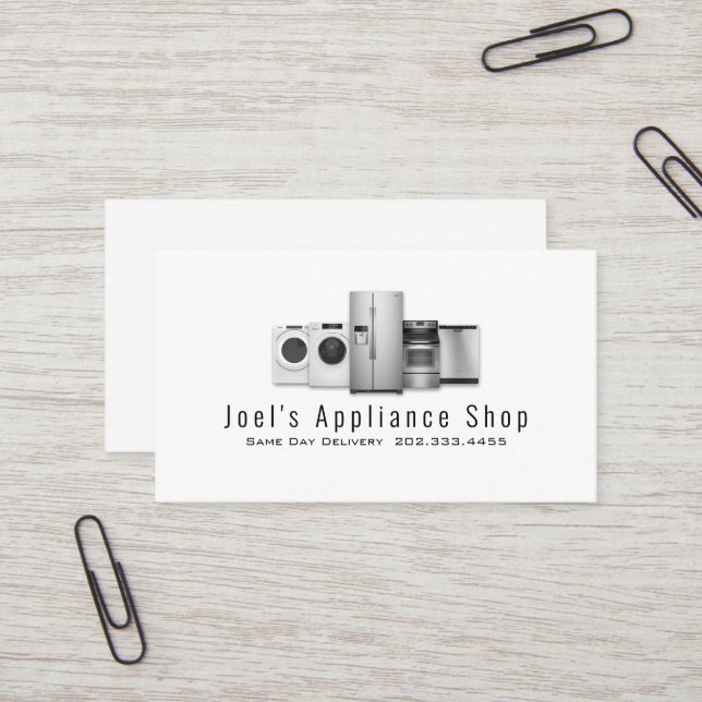 Appliance Shop, Installation, Repair Business Card (Front/Back In Situ)