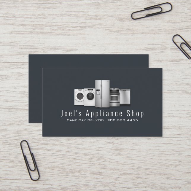 Appliance Shop, Installation, Repair Business Card (Front/Back In Situ)