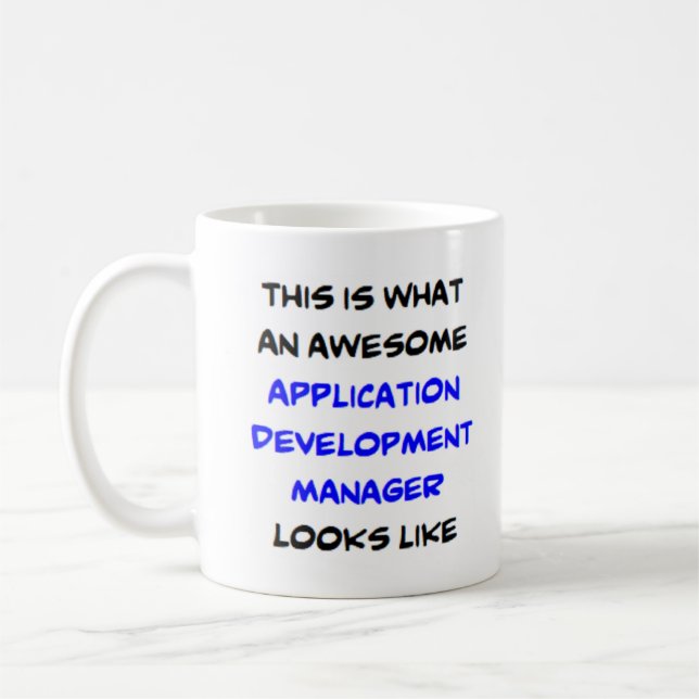 application development manager, awesome coffee mug (Left)