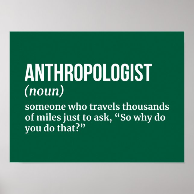 Applied Anthropologist - Funny Definition Poster (Front)